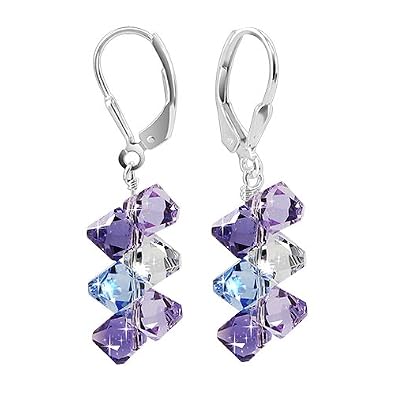 SCER009 Made with Swarovski Elements® Lavender Blue and Clear Crystal 1.5