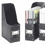 Set of 5 Metro Magazine Files - Acid Free Plastic (Black) (12.40"H x 3.94"W x 9.84"D)