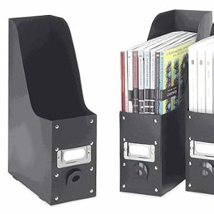 Set of 5 Metro Magazine Files - Acid Free Plastic (Black) (12.40"H x 3.94"W x 9.84"D)