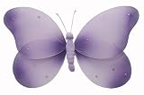5 Purple Sequined Butterfly nylon hanging ceiling wall baby nursery room wedding decor