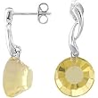 Genuine Lime Quartz Earrings Sparkling Sterling Silver