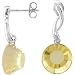 Genuine Lime Quartz Earrings Sparkling Sterling Silver