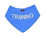 TRAINING Blue Dog Bandana quality personalised embroidered message neck scarf fashion accessory Prevents accidents by warning others of your dog in advance