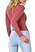 Mulisky Plunging V Neck Long Sleeve Lace-Up Front Red Leotard Bodysuit for Women
