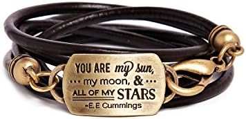 Foxy Originals "You Are My Sun" E.E. Cummings Quote Brass Wrap Bracelet