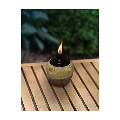 TIKI 1111425 Green and Brown Ceramic Tabletop Torch New eBay