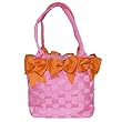 Large Bow Bucket Purse - TorridOrange/HotPink