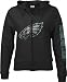 Search : Philadelphia Eagles -Black- Women's Giant Logo Stretch Zip Hooded Sweatshirt