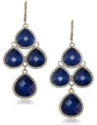 Anne Klein "Merry and Bright" Gold-Tone Pave Leverback Drop Earrings