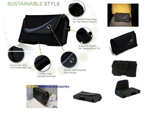 Ecolife Extended Hydro XX-Large Black Horizontal Holster Pouch fits Samsung Galaxy J1 (2016) /J120 cell phone