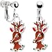 Stainless Steel Holiday Reindeer Clip Earrings