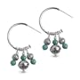 Sterling Silver Turquoise Stocking Stuffer Beaded Hoop Earrings