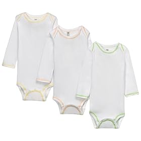 Just One Year Long-Sleeve Bodysuit 3-pk. - White