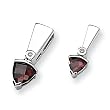 Garnet and Diamond Sterling Silver Earrings
