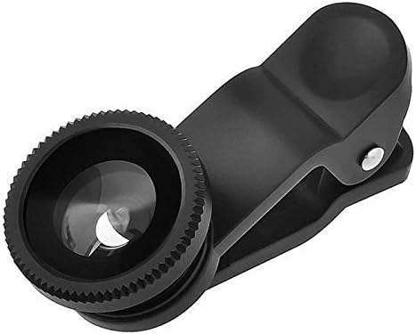 Three Stone universal cell phone camera, wide-angle + Macro +180 degrees fisheye lens mobile phone triple, glass lens + velvet pouch (Black)