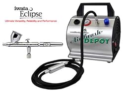 HP-CS .35mm Eclipse Airbrush with Compressor Model TC-60 Super Quiet High Performance Airbrush Depot Airbrush Compressor with Small Tank