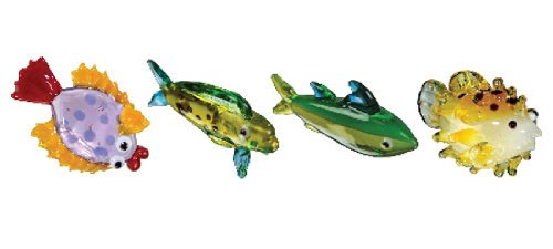 Looking Glass Miniature Collectible - Fishes (4-Pack)