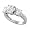 Sterling Silver CZ Fashion Ring with Three Circle Cut Stones, 04