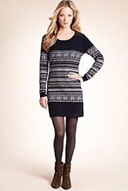 Autograph Shoulder Patch Fair Isle Knitted Dress with Cashmere