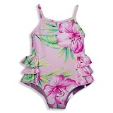 Banana Cabana - Infant Girls One Piece Floral Swimsuit, Pink