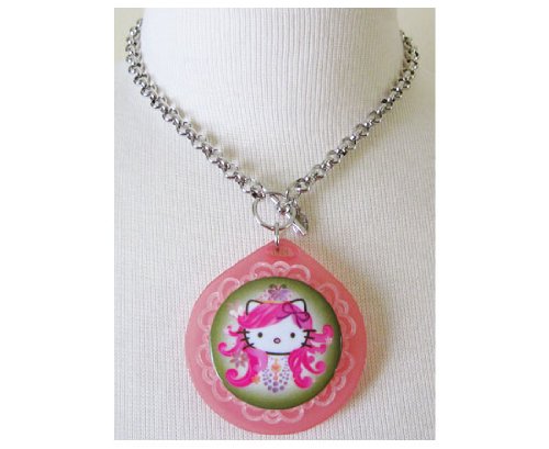Tarina Tarantino Hello Kitty Pink Head Portrait Translucent Necklace  Pink