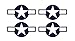 Set of 4 Remote Control (RC4) Blue White Stars and Bar 9