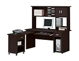 Espresso Finish Home Office Computer Desk with Hutch