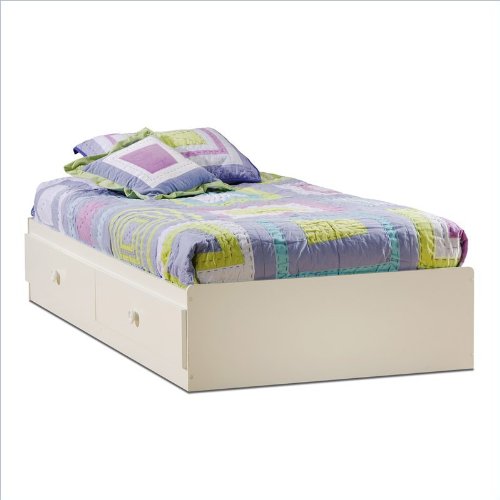 South Shore Furniture, Sand Castle Collection, Twin Mates Bed, Pure White