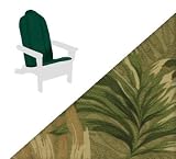 Natural Cedar Outdoor Adirondack Chair Seat & Back Cushion Set - Tropical Green