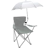 Sun Blocker Clamp On Umbrella Attachable Beach and Lawn Chair Umbrella (Grey)