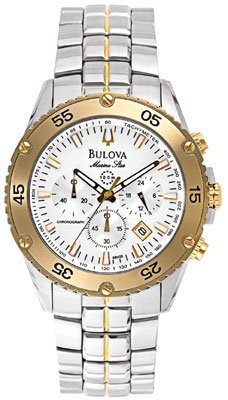 New Bulova Two Tone Marine Star Chrono Men's Watch