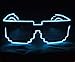 Raveanomics El Wire Aqua Blue LED Sunglasses - 8-Bit Retro Pixel