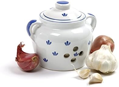 Provides ideal storage conditions for garlic bulbs, ginger, or shallots,Ceramic Garlic Keeper Measures 5 inches/13cm tall,New