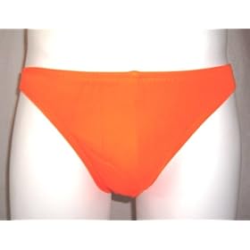 Mens Brief Swimwear/Underwear Nylon/Lycra Orange
