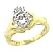 10k Two-Tone Gold Diamond Claddagh Ring (.054 cttw, I-J Color, I2-I3 Clarity) - Size 7
