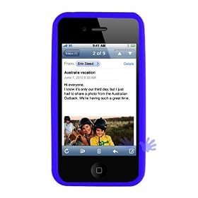 GTMax Dark Blue Soft Rubber Silicone Skin Cover Case for Apple iPhone 4 4G 16GB / 32GB 4th Generation