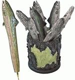 Trout Fish Pen, Carved-Wood Look, 3-pc Set