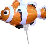 Auto Shape Balloon - Clown Fish - 22cm long - on a stick!