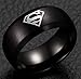 Tanyoyo Jewelry 8mm Titanium Rings Stainless Steel for Mens Rings S Shield Black