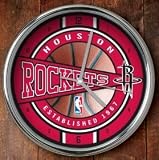 Houston Rockets Chrome Wall Clock