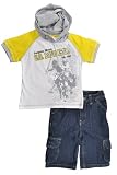 US Polo Assn Boys Hooded White & Yellow Top & Cargo Short Set