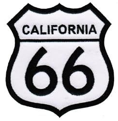 Route 66 California Embroidered Patch Iron-On Highway Road Sign Biker Emblem