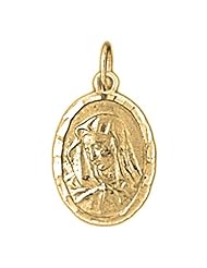 Gold-Plated 925 Sterling Silver Mother Mary Pendant