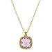 18k Yellow Gold Cushion Amethyst 0.02ct Diamond title=