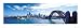 Sydney Harbour (Sydney Harbour Bridge, Skyline and Opera House, Australia) White Wood-Mounted Art Poster Print - 12" X 36"