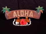 WELCOME SIGN ALOHA W/ PALM TREES - TIKI BAR DECOR