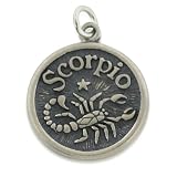 Sterling Silver Scorpio & Passionate Zodiac Pendant