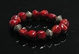 Coral Bracelet, Coral Beaded Bracelet, Coral Nugget Bracelet, Christmas Bead Bracelets