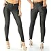 YELETE Herringbone Solid 5 Pocket Fashion Jegging with Rhinestones