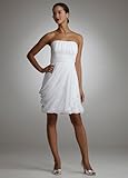 IMAGE OF David's Bridal Wedding Dress: Strapless Draped Chiffon Bubble Hem Dress Style 874342